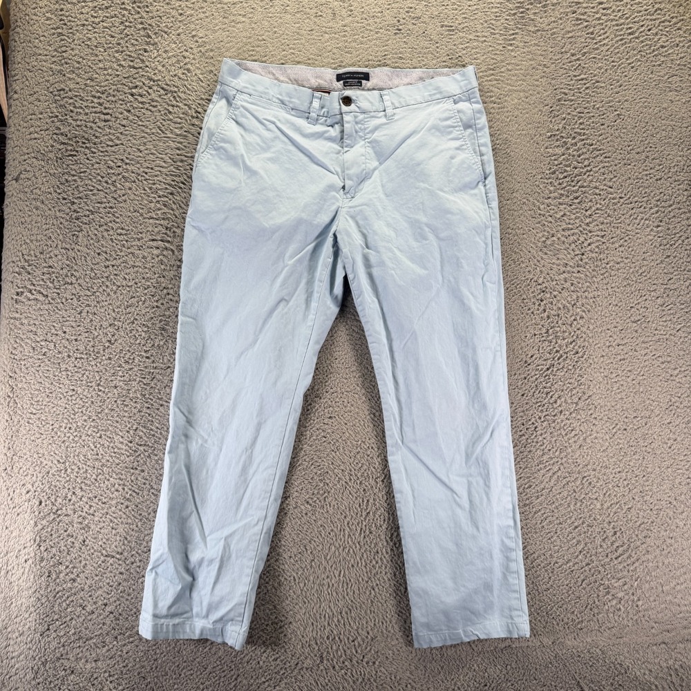 Tommy Hilfiger Pant Mens Blue 36x28 Blue Cotton Chino Straight Preppy Stretch